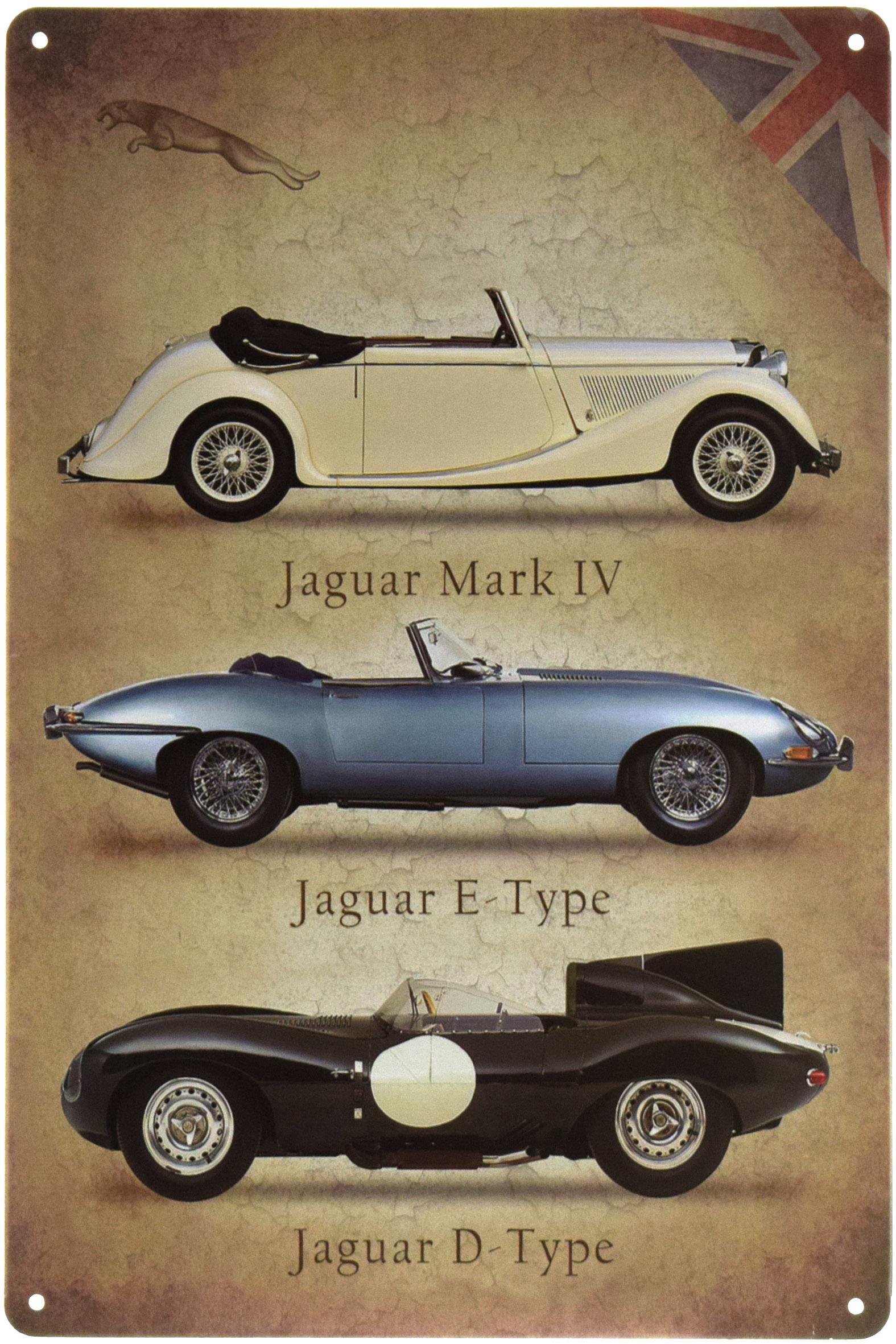 Табличка металева Jaguar Retro 20x30 см