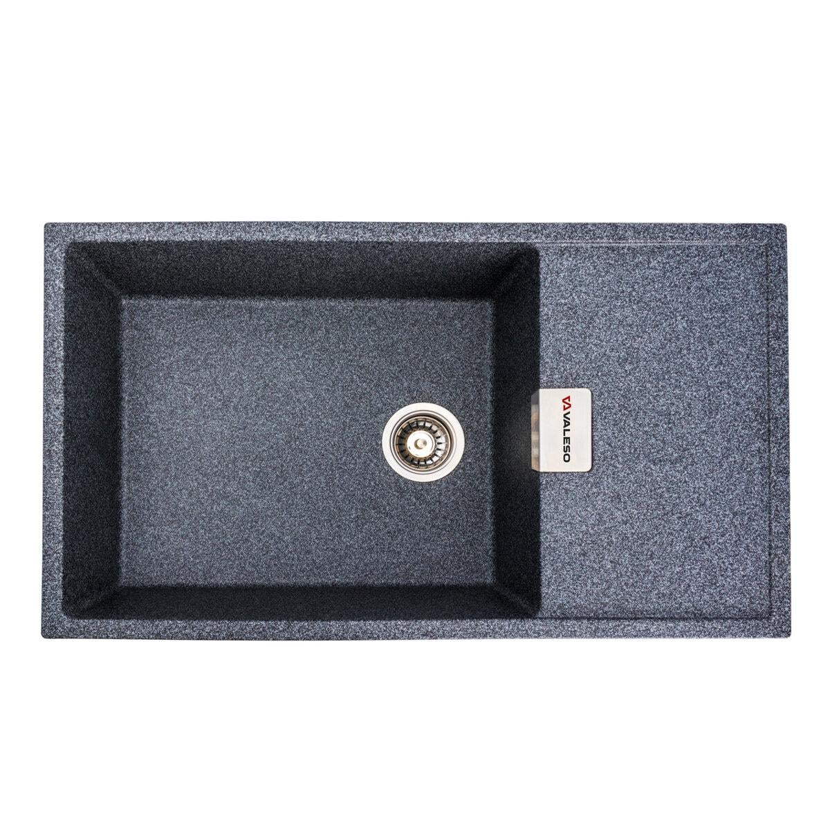 Мойка для кухни гранитная врезная Valeso Diamond прямоугольная 860x500 мм Графит матовый (SP000047052)