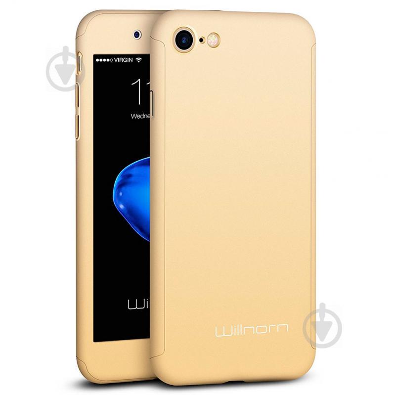 Чехол MakeF + стекло на iPhone 7/8 Gold (HbP050437)