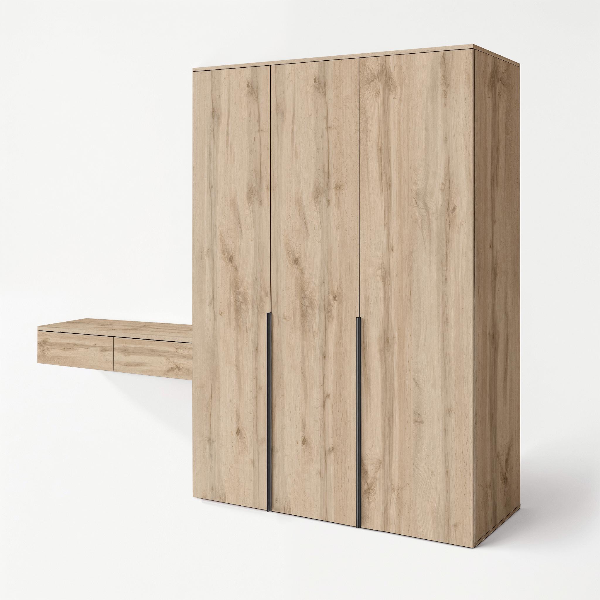 Комплект мебели Moris шкаф с полками и штангой и туалетный стол 2800x520х2200 мм Дуб Аппалачи - фото 2