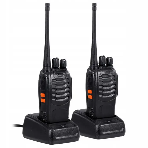 Радиостанции на 16 каналов с гарнитурой и клипсами 2 шт. Черный (KAR88)