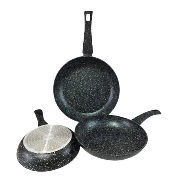Набір сковорідок Rainberg RB-759 мармурове покриття 20/24/28 см 3 пр. Чорний (1787341553)