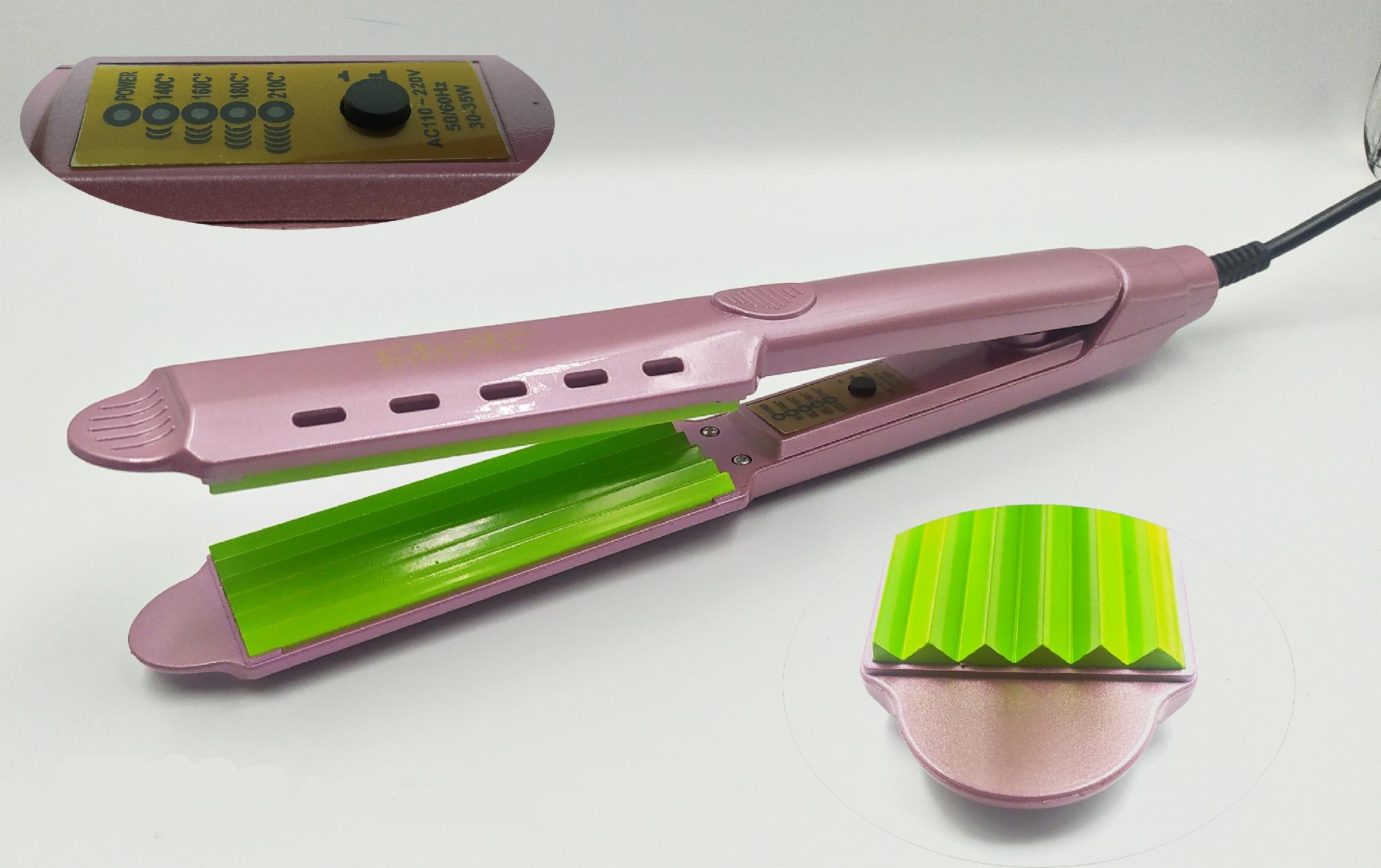 Праска-щипці гофре професійна для волосся ДенІС professional 8316P Рожевий (1453071326)