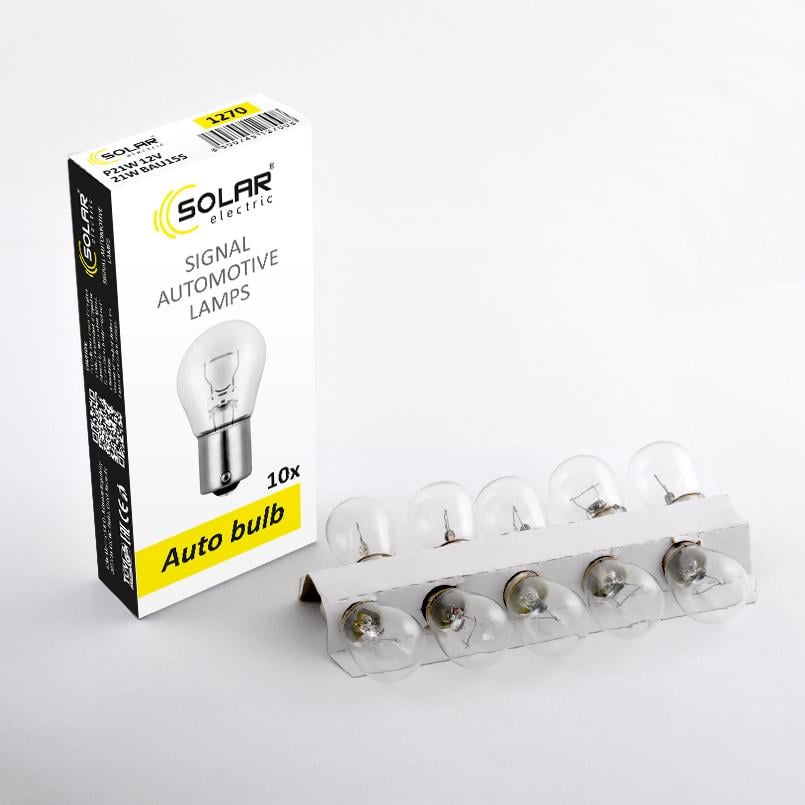 Лампа Solar P21W 12V 21W BAU15s 10 шт.
