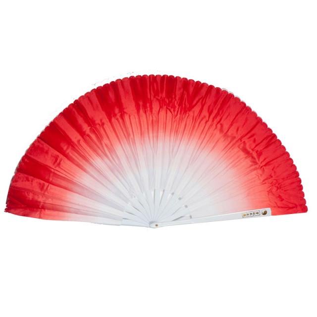 Веер ручной для танцев и спорта 42х80 см Бело-красный (В4798)