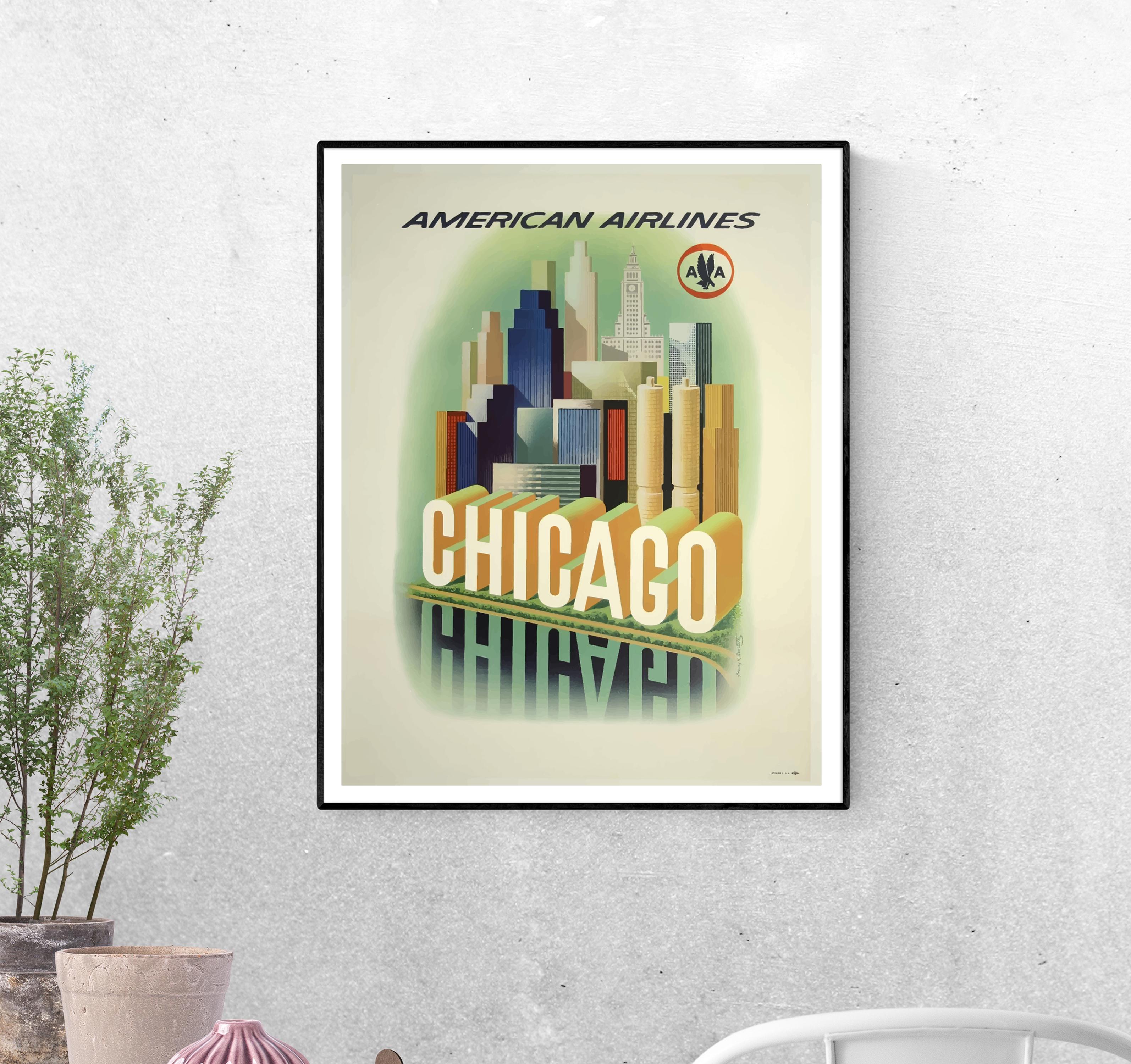Тревел-постер Чикагские небоскребы формат А-5