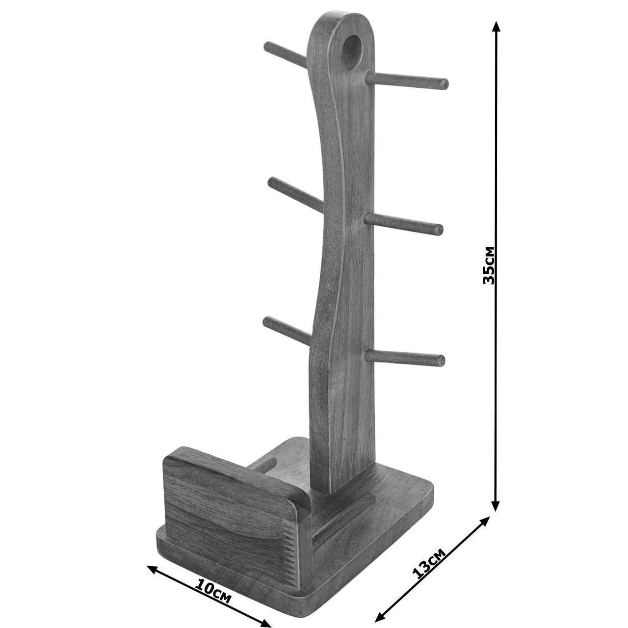 Стойка для кружек из дерева Агадор Карри (СДК-006103) - фото 2 Стойка для кружек из дерева Агадор Карри (СДК-006103) - фото 2