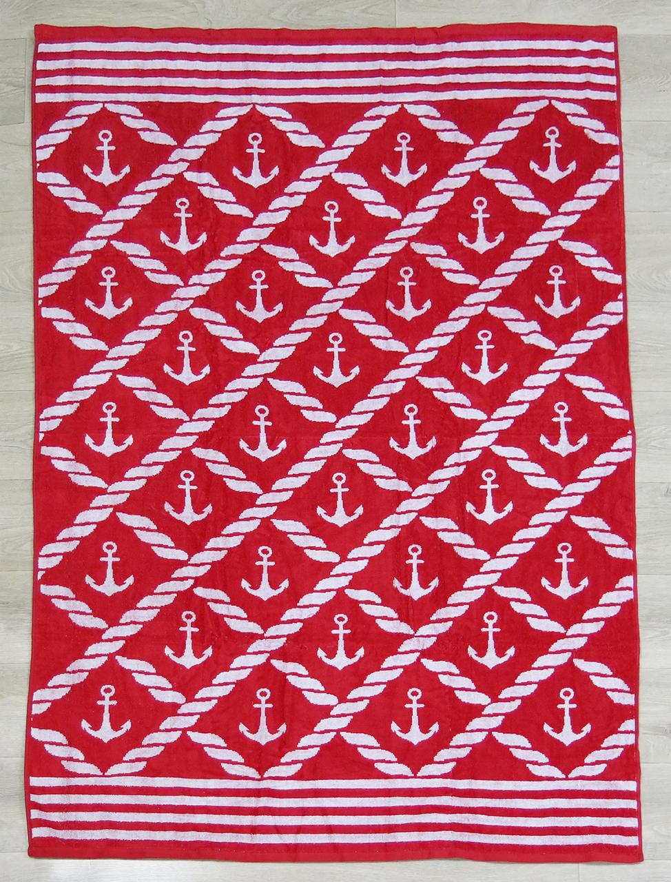 Полотенце пляжное Parisa JYD-030 Велюр Якорь 100x150 см Красный (28092478) - фото 1 Полотенце пляжное Parisa JYD-030 Велюр Якорь 100x150 см Красный (28092478) - фото 1