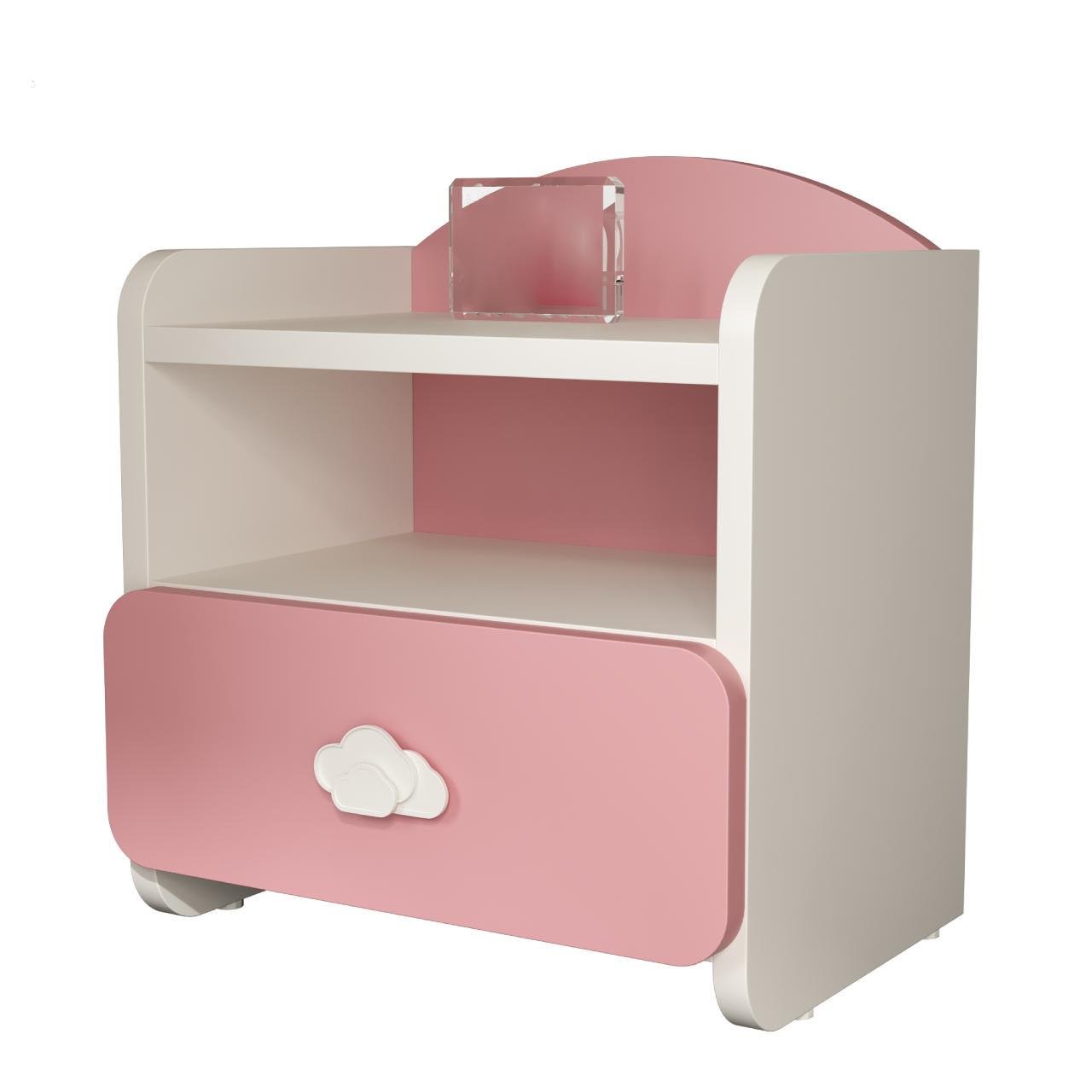 Тумба прикроватная детская Win Мебель Sunshine МДФ RAL 9003 матовый белый/RAL 3015 розовый (27775490) - фото 4 Тумба прикроватная детская Win Мебель Sunshine МДФ RAL 9003 матовый белый/RAL 3015 розовый (27775490) - фото 4