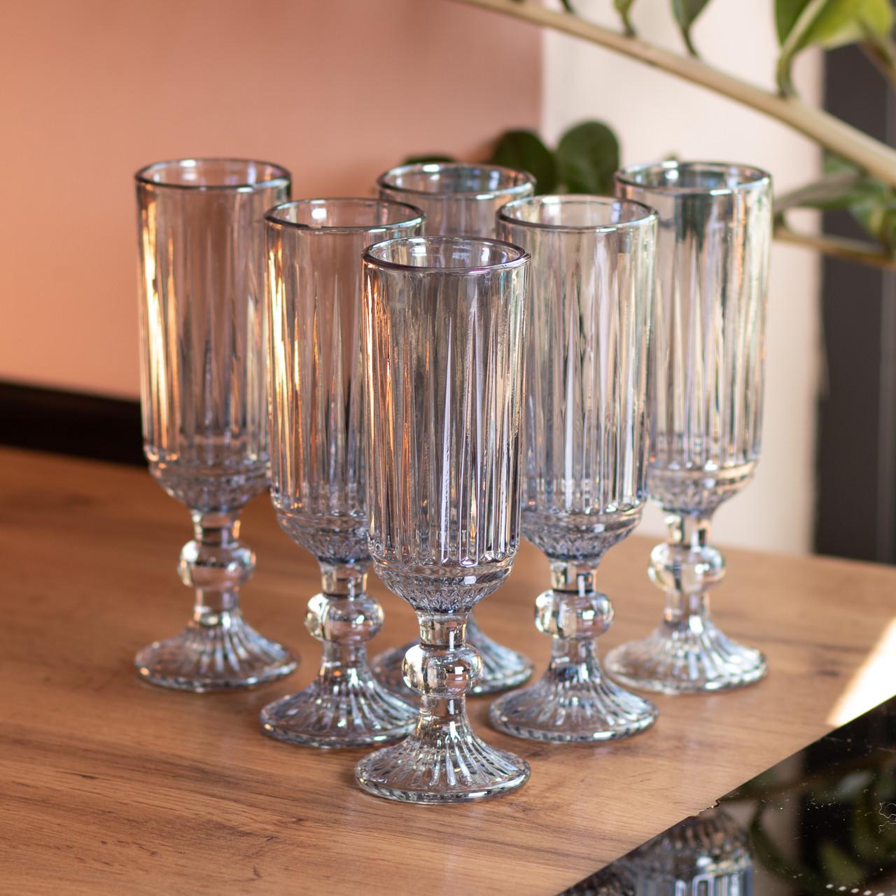 Набор бокалов для шампанского 6шт. 160 мл Голубой Набор бокалов для шампанского 6шт. 160 мл Голубой