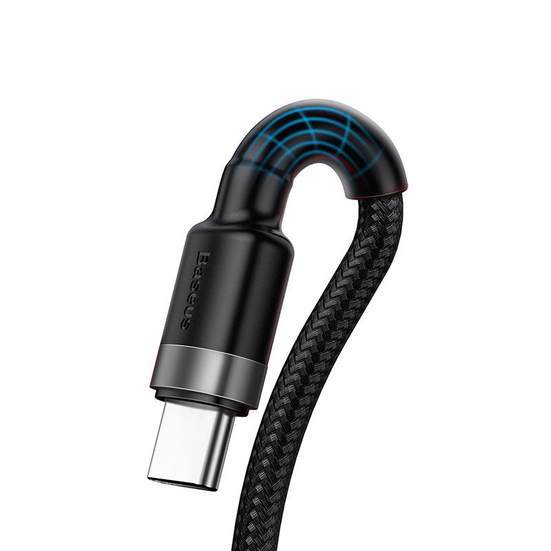 Кабель BASEUS Type-C Cafule HW Quick Charging Data Cable USB Двухсторонний Blind Interpolation 40 Вт 1 м Черный (CATKLF-P91) - фото 4 Кабель BASEUS Type-C Cafule HW Quick Charging Data Cable USB Двухсторонний Blind Interpolation 40 Вт 1 м Черный (CATKLF-P91) - фото 4