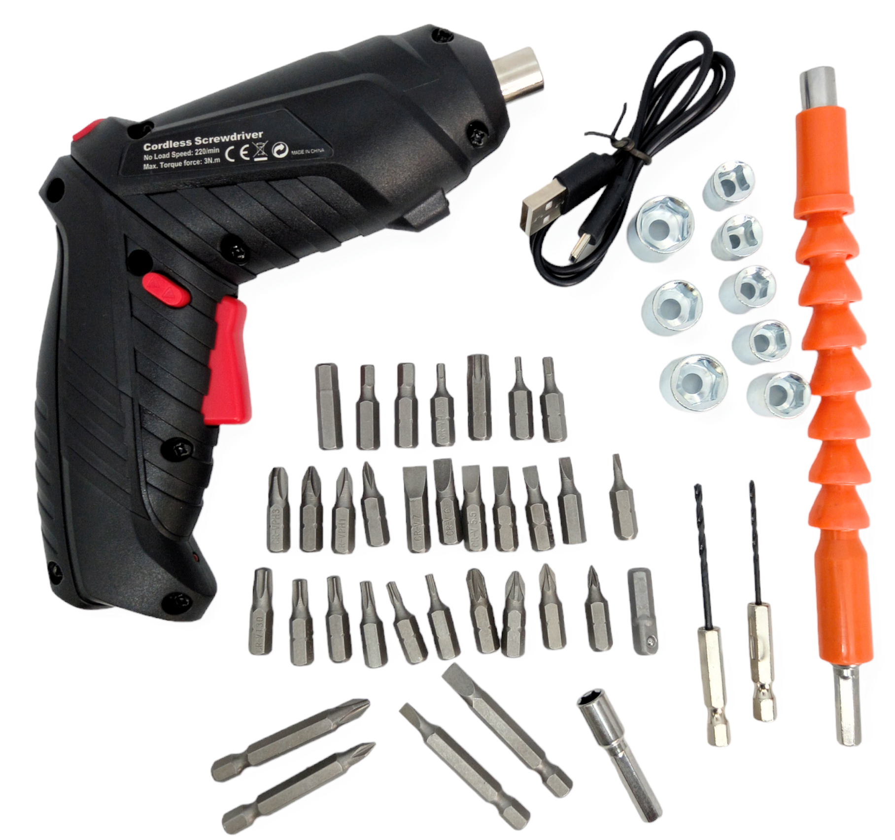 Викрутка акумуляторна Cordless screwdriver в кейсі 48 елементів з підсвіткою