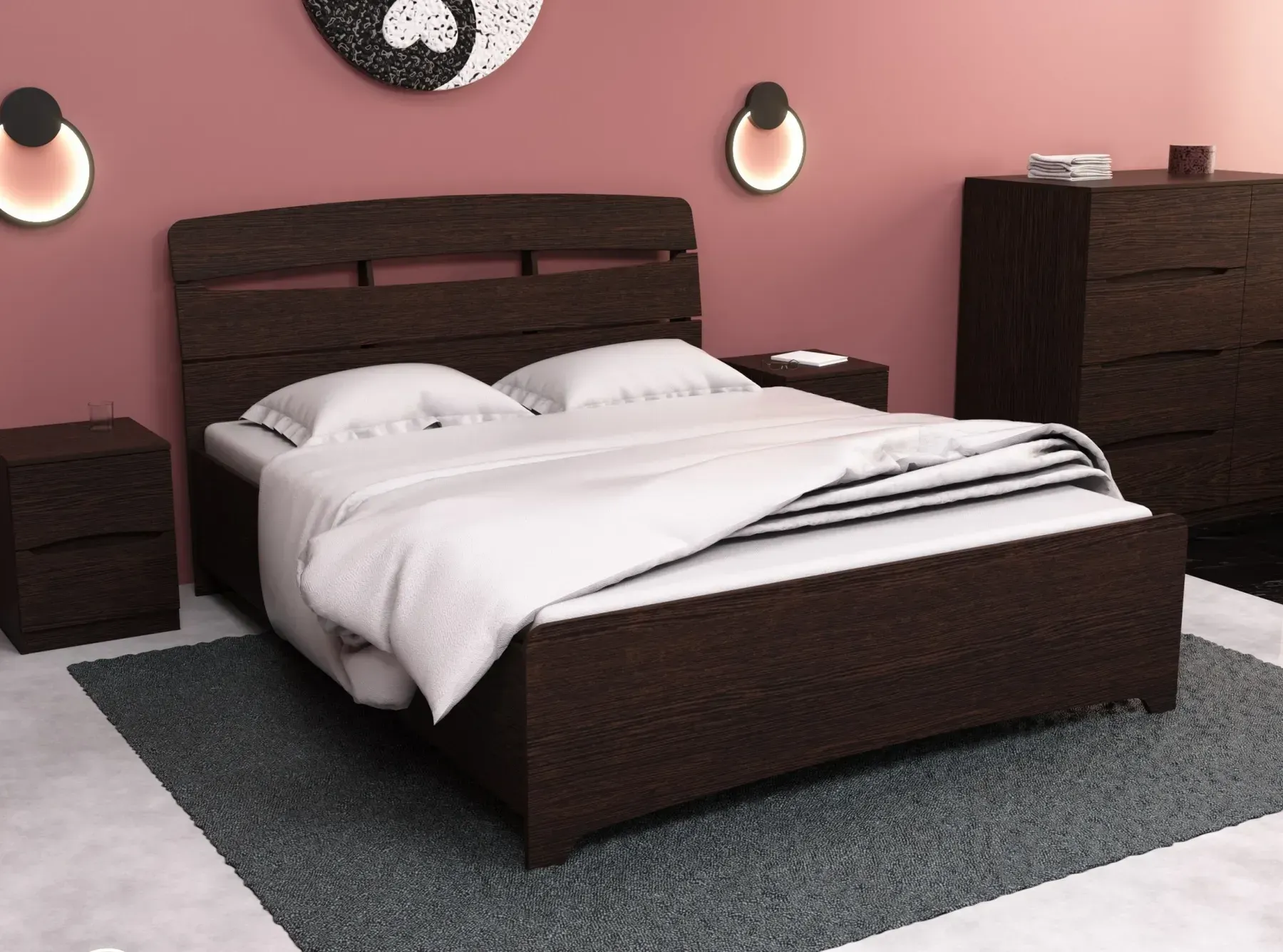 Кровать двухспальная Kontinent DELTA 140x200 см Венге Магия (56191998)