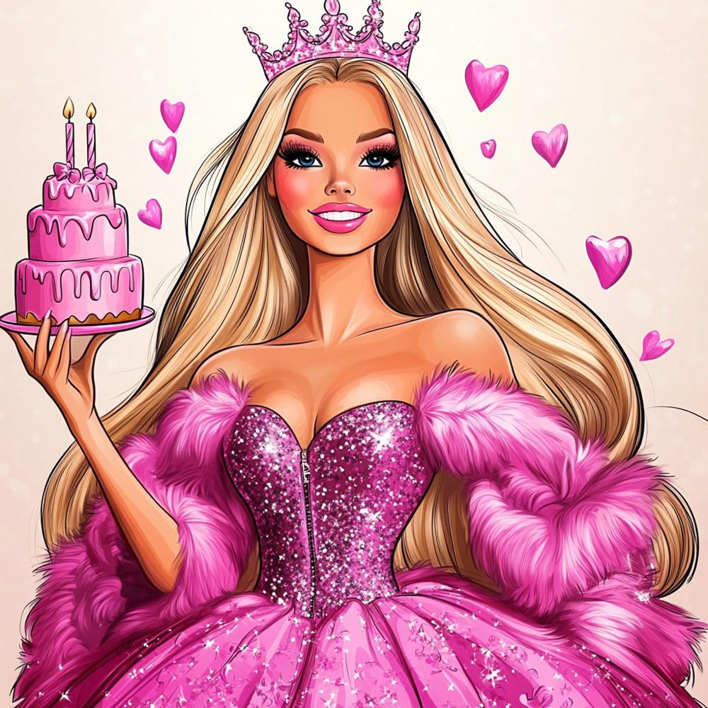 Алмазная мозаика Dream Toys Барби 20x20 см (S10146)