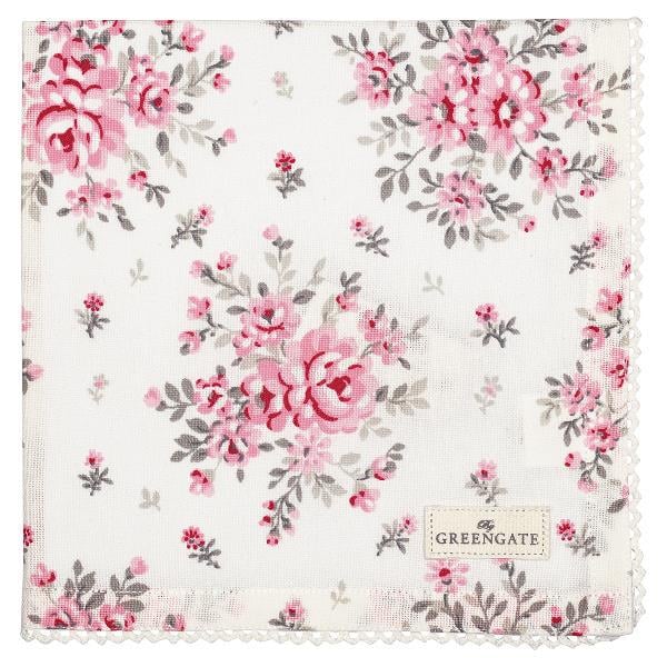 Серветка GreenGate Flora 40x40 см White (5707463260211)