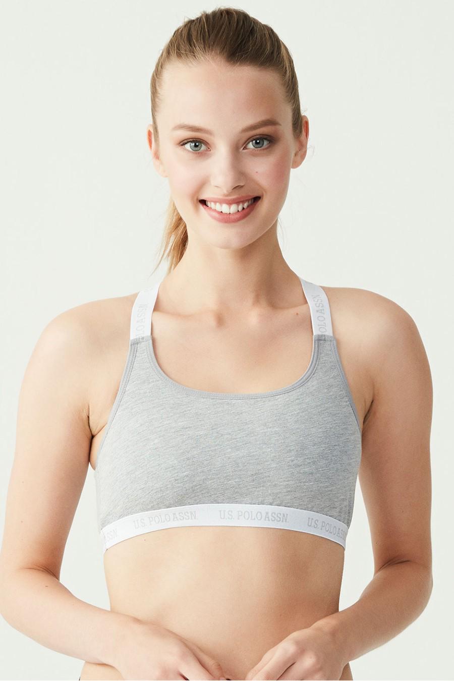 Топ с мягкой чашкой U.S. Polo ASSN 80B Серый (67875)