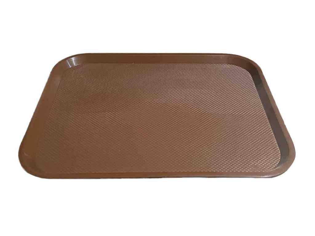 Поднос пластиковый Магия Пласт прямоугольный 445х350 мм Коричневый (21663810)