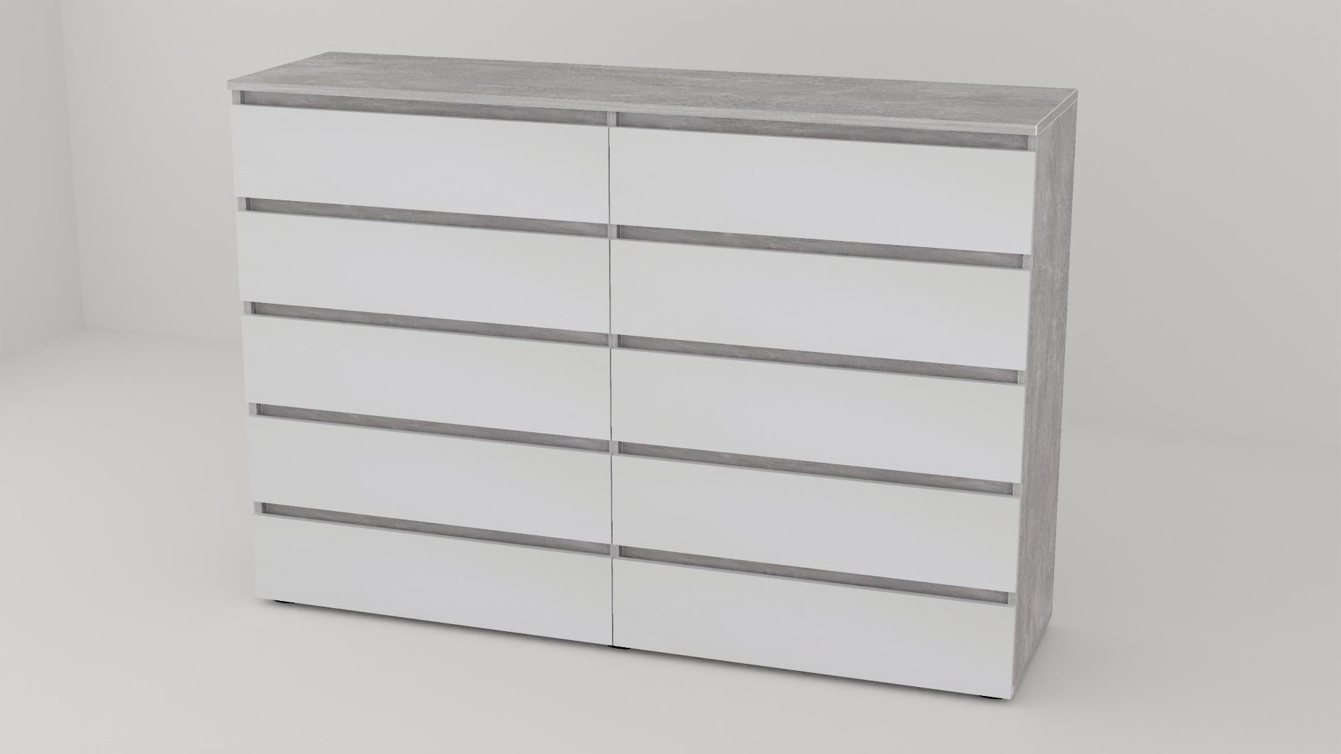 Комод Алекса СН-55/45 160х45х111 см Белый/Индастриал