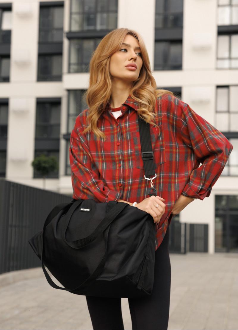 Спортивная сумка женская Sambag Motion 50х36х22 см Черный (90421065)