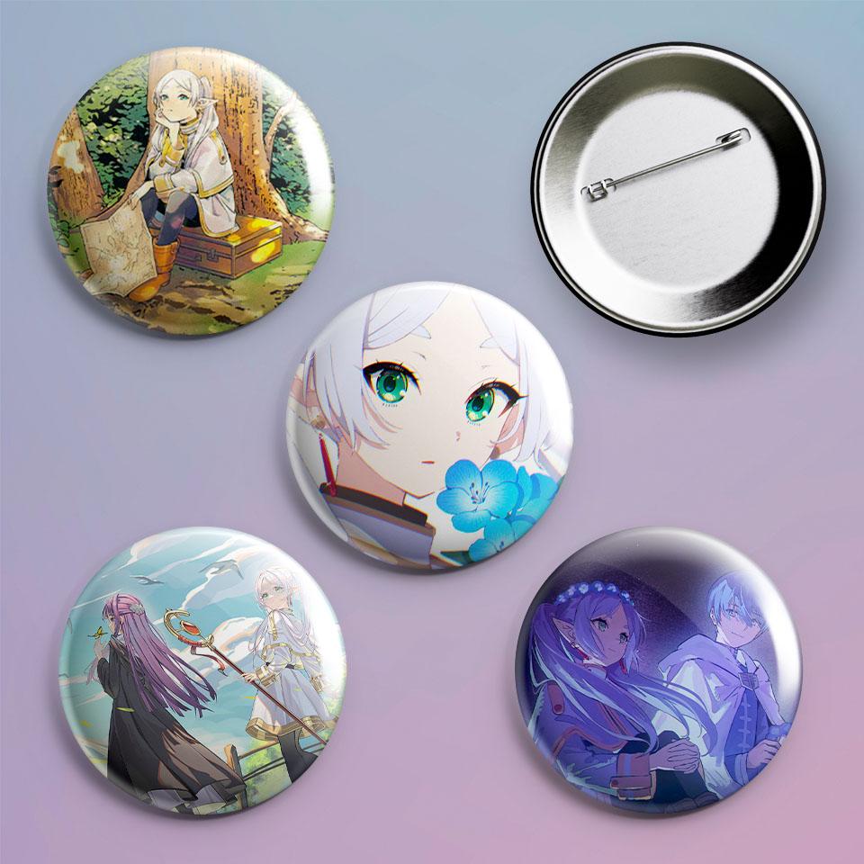Значки на рюкзак с принтом аниме Провожающая в последний путь Фрирен Sousou no Frieren 4 шт.