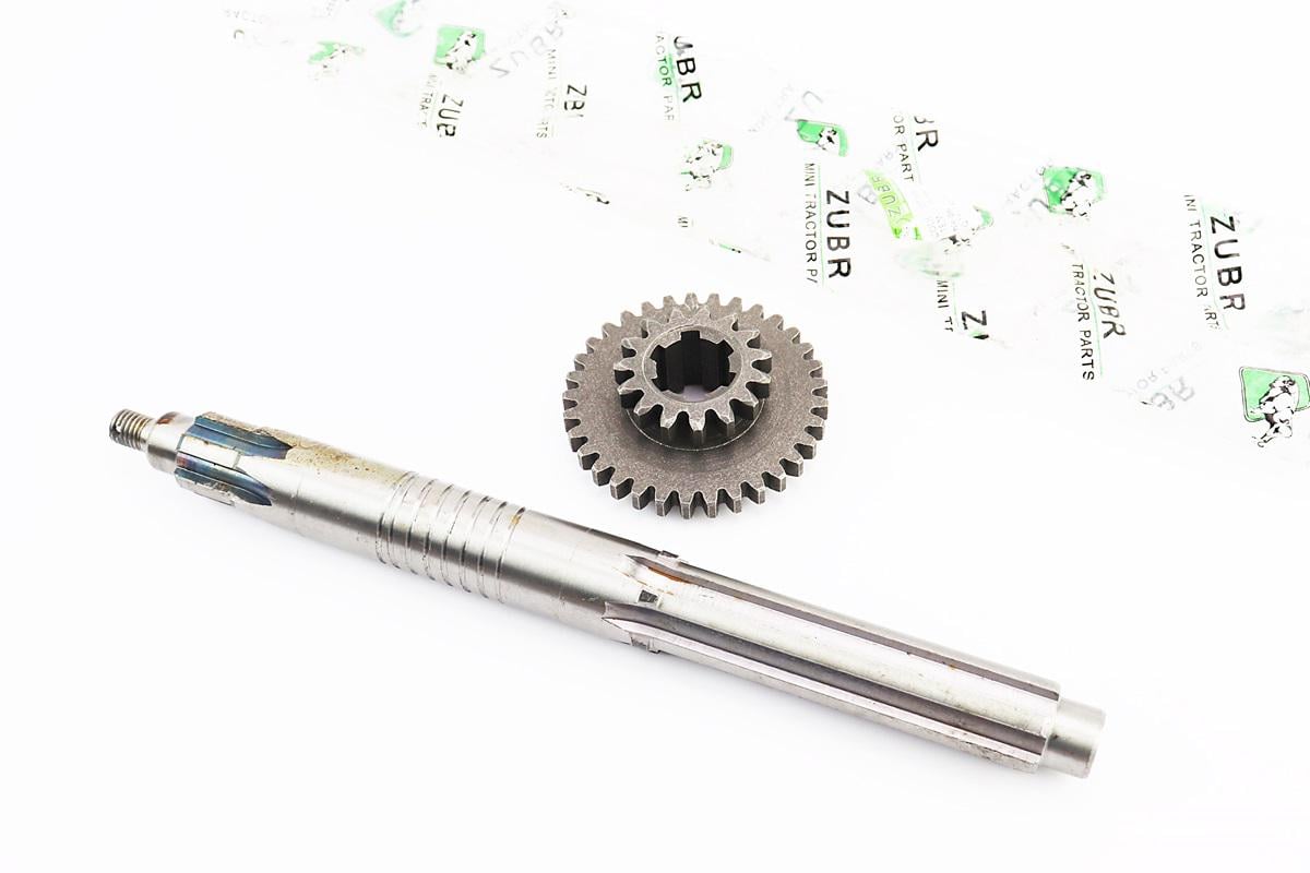 Вал КПП первичный 320 мм с шестерней Z-15x33 81-1 для мотоблоков с двигателем R175A/R195NM и их аналогов (624114)