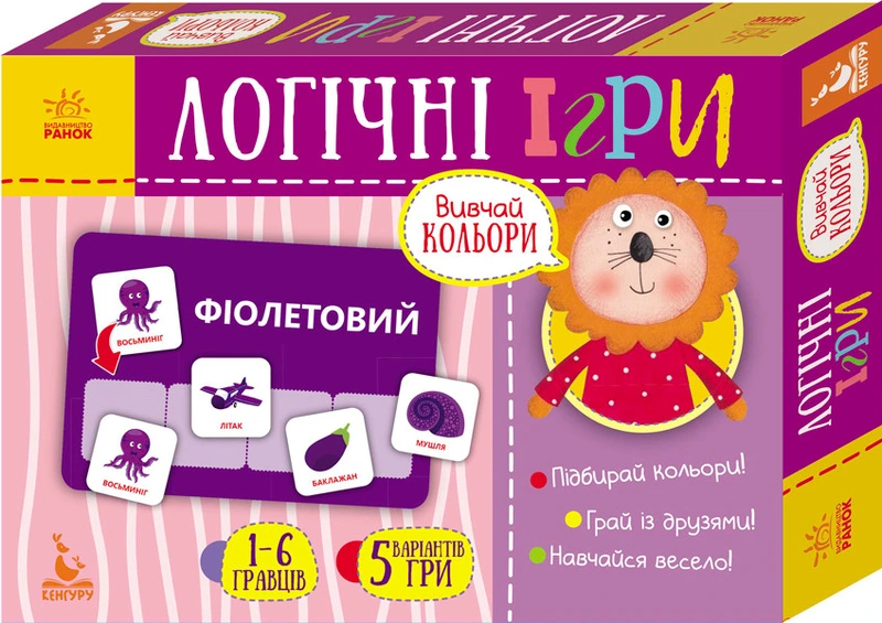 Дитячі логічні ігри "Вивчай кольори" 918001 24 картки українською мовою