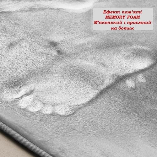 Коврик для ванной Smooth Premium Memory Foam 80х50 см Серый (KSmooth0002) - фото 3 Коврик для ванной Smooth Premium Memory Foam 80х50 см Серый (KSmooth0002) - фото 3