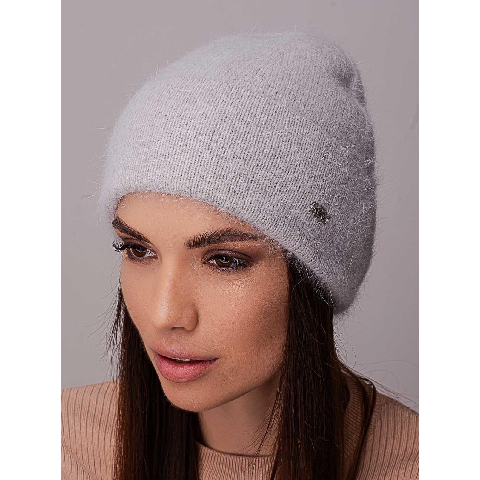 Шапка женская ангоровая Leks СКАРЛЕТ одинарная с отворотом мелкого вязания one size Светло-серый (205579) - фото 1 Шапка женская ангоровая Leks СКАРЛЕТ одинарная с отворотом мелкого вязания one size Светло-серый (205579) - фото 1