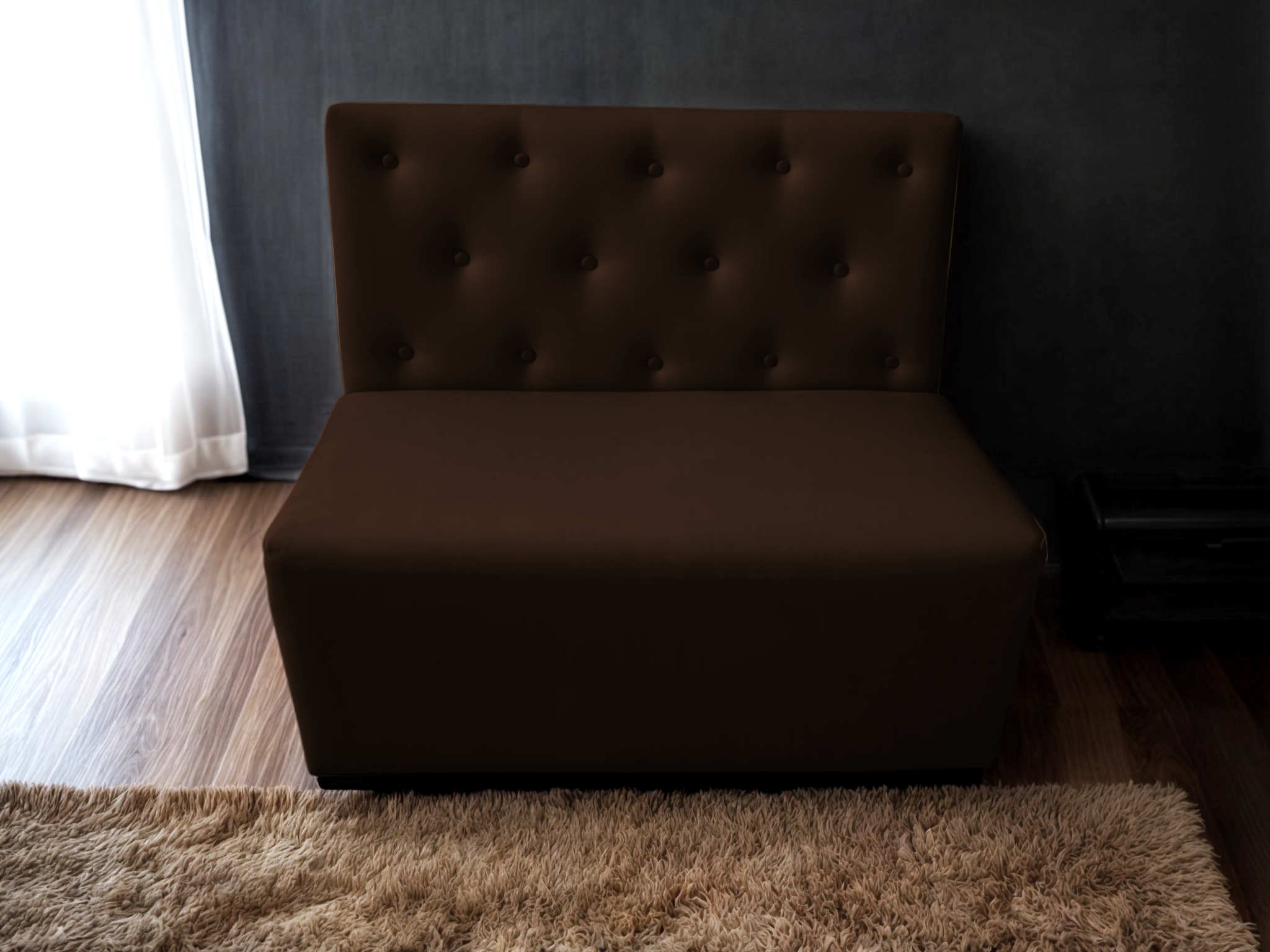 Диван для кафе Tobi Sho Бостон з високою спинкою та гудзиками 1200x630x850 мм шкірозамінник Темний шоколад (22311) - фото 2 Диван для кафе Tobi Sho Бостон з високою спинкою та гудзиками 1200x630x850 мм шкірозамінник Темний шоколад (22311) - фото 2