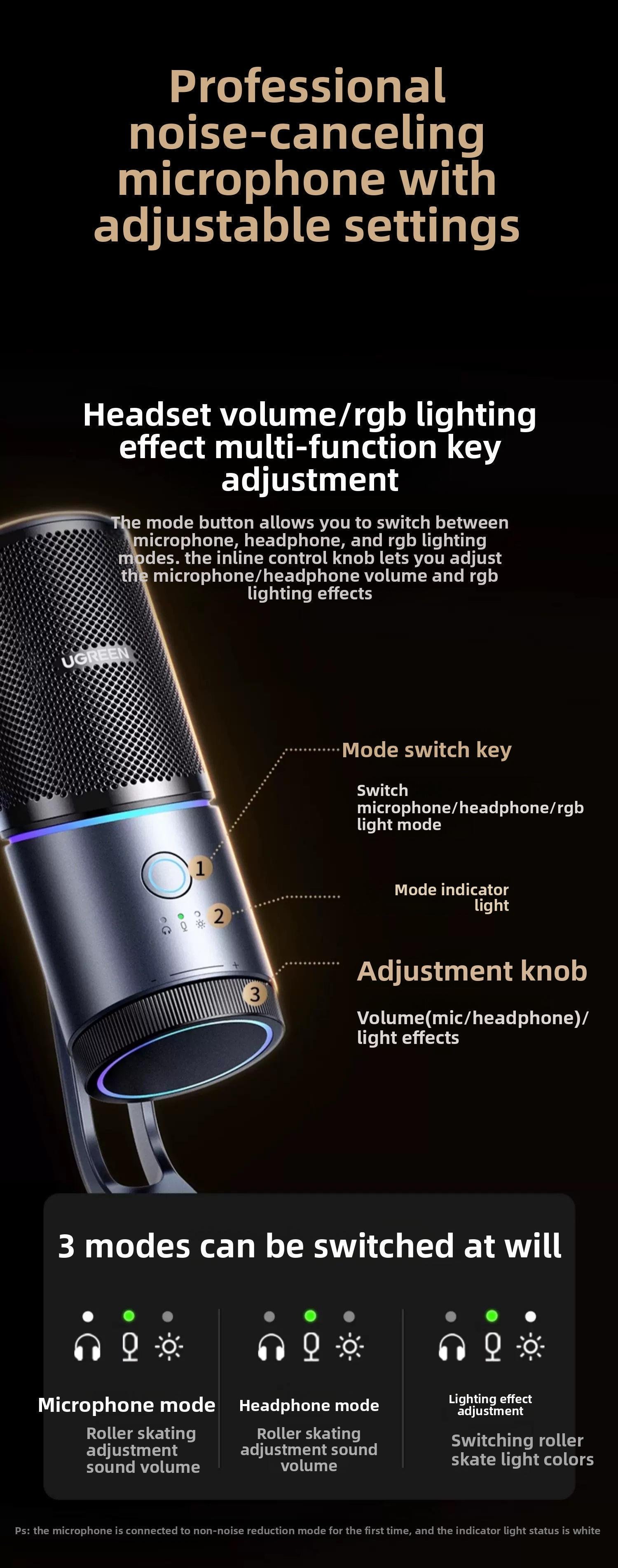 Мікрофон настільний Ugreen 96кГц/24біт 3.5 мм (55729) - фото 17 Мікрофон настільний Ugreen 96кГц/24біт 3.5 мм (55729) - фото 17