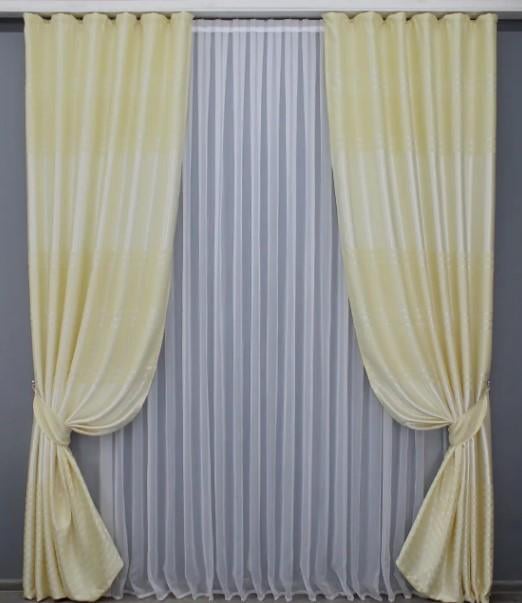 Комплект штор софт 1,5х2,7 м 2 шт. Молочный (1381ш)