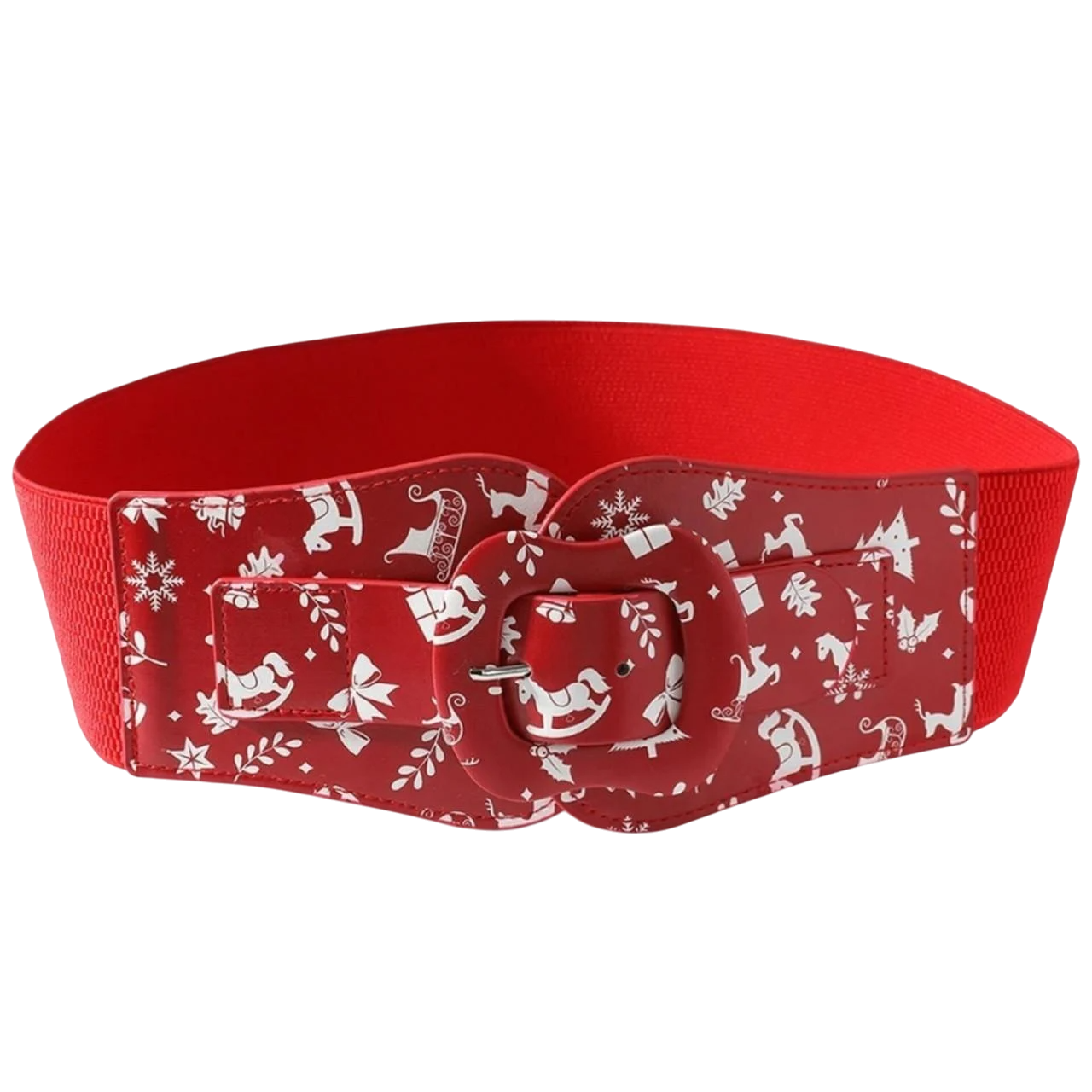 Ремень кожаный широкий стяжной с аппликацией Красный Ремень кожаный широкий стяжной с аппликацией Красный