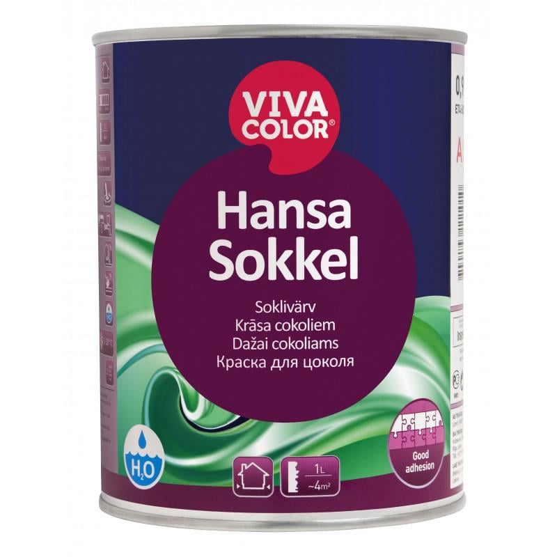 Фарба для цоколя Vivacolor Hansa Sokkel воднодисперсійна матова база А 0,9 л Білий (2149477246)