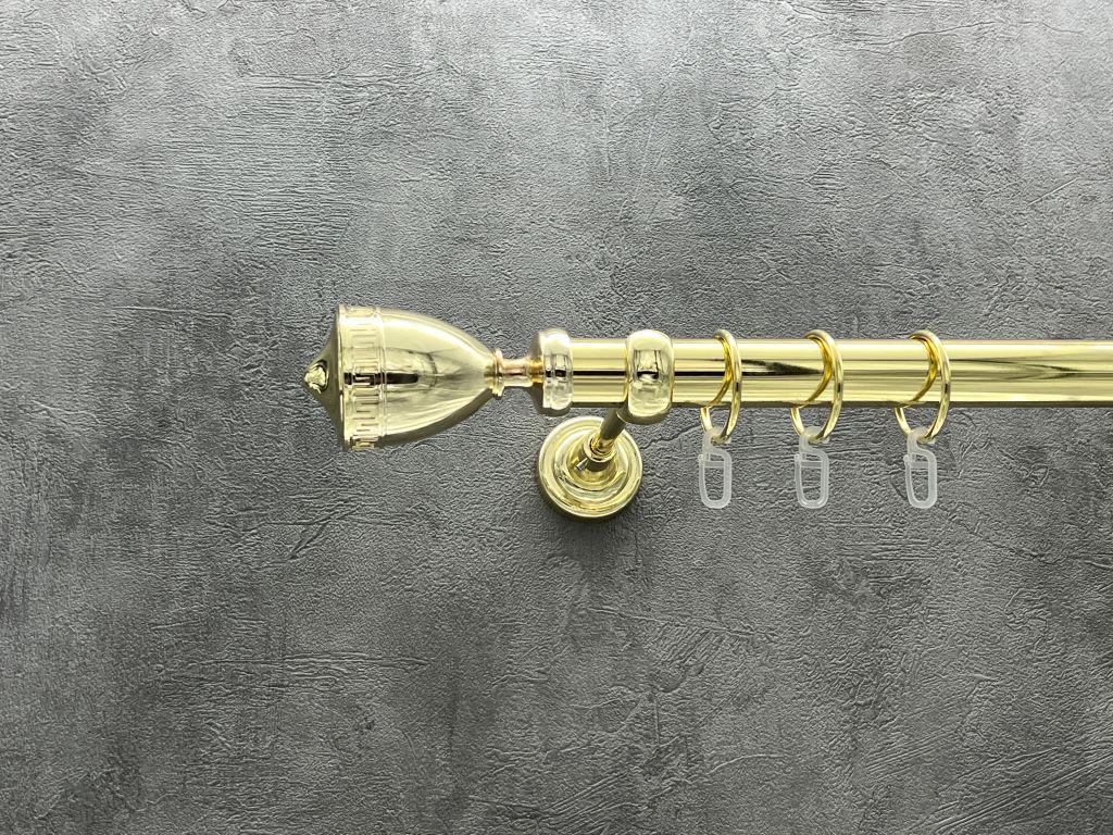 Карниз Quadrum Афина гладкая штанга одинарный открытый 25 мм 200 см Золотой