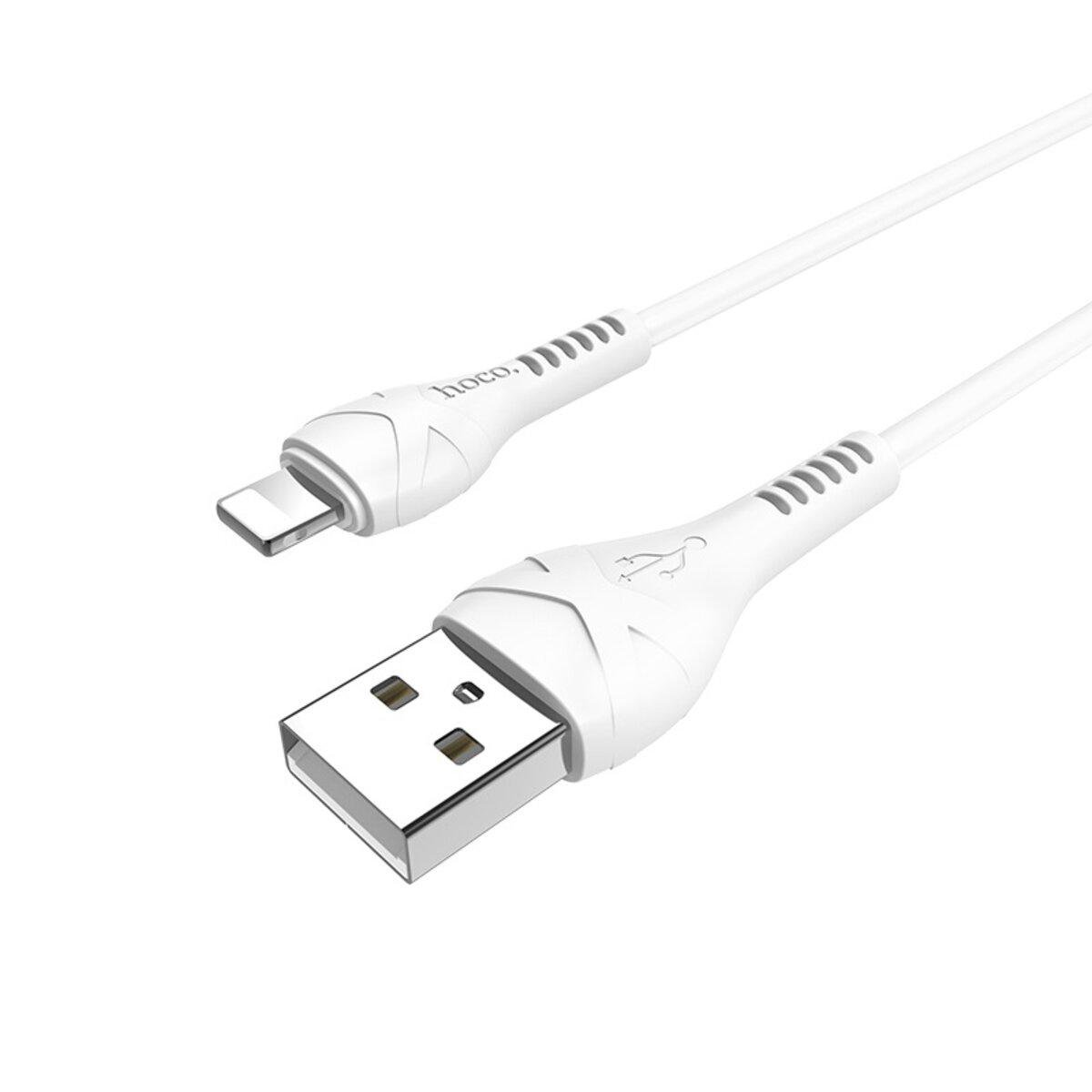 Кабель Hoco X37 USB to Lightninh 2,4A PVC Connectors 1 м White (6931474710499)
