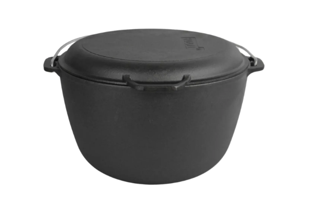 Котел чугунный туристический Brizoll с чугунной крышкой-сковородой 10 л (KT10-2) - фото 5