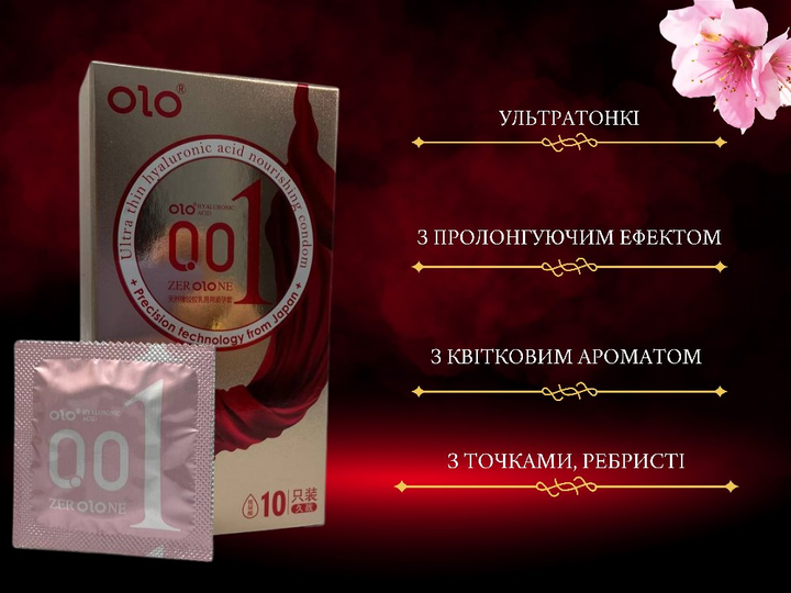 Презервативы Olo пролонгирующие с точками ребристые 10 шт. (ROZ6501053310) - фото 2
