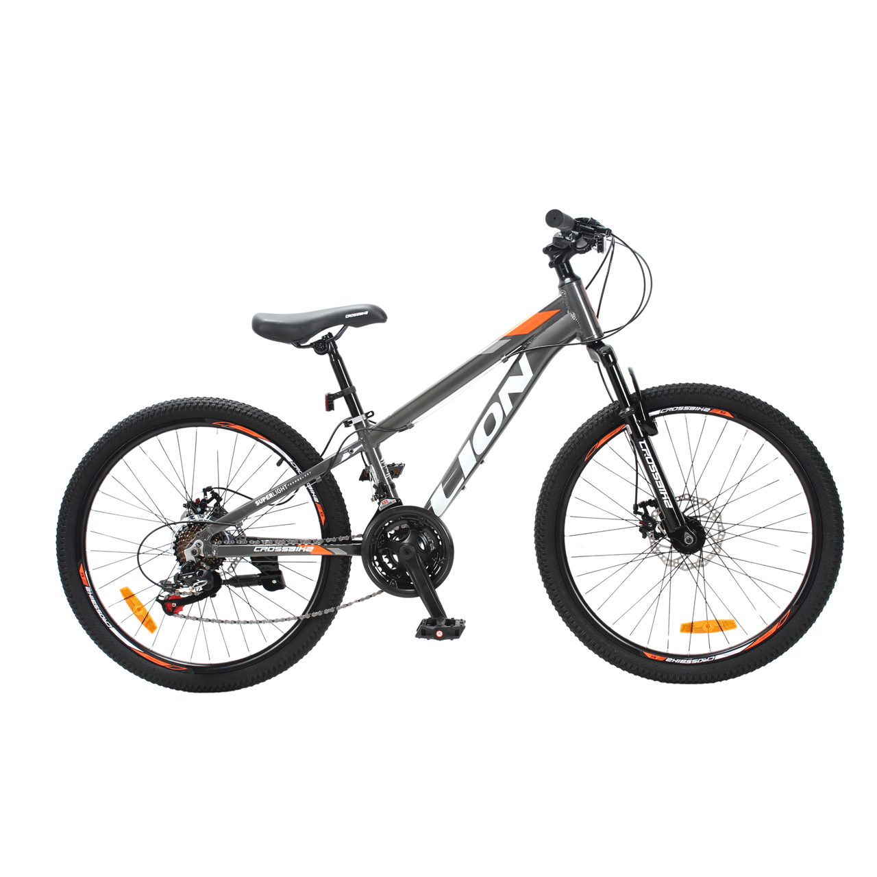 Велосипед CrossBike Lion 24" 12" Серо-оранжевый - фото 1 Велосипед CrossBike Lion 24" 12" Серо-оранжевый - фото 1