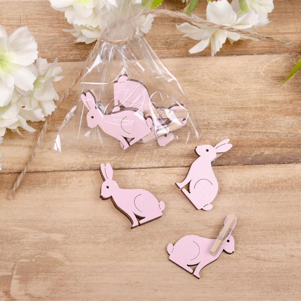 Прищепки декоративные Зайцы Розовый (4757-11)