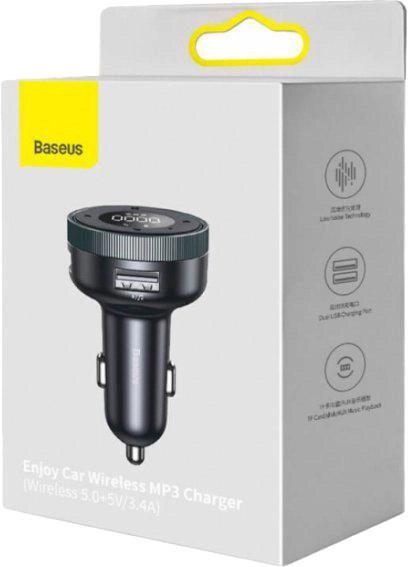 Трансмітер FM Baseus Enjoy Car Wireless MP3 Charger Wireless 5.0+5V/3.4A Black (CCLH-01) - фото 5