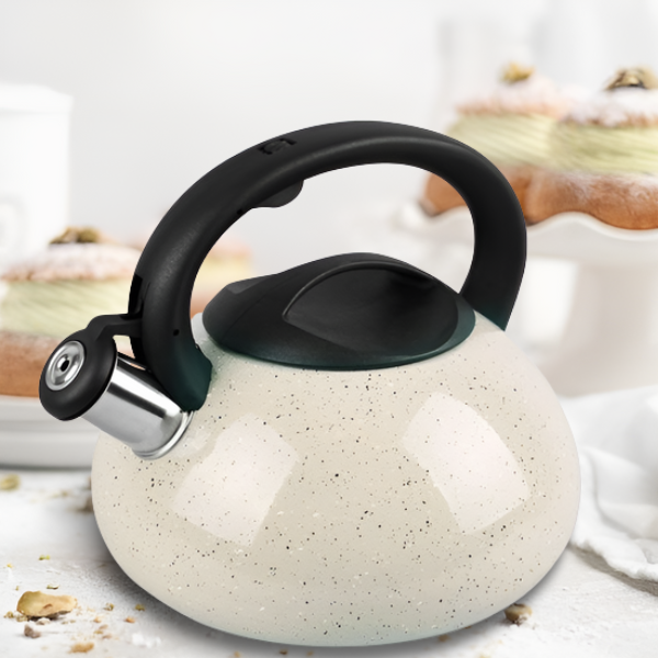 Чайник с свистком и нейлоновой ручкой 3 л Белый (MR-1316-б) - фото 3 Чайник с свистком и нейлоновой ручкой 3 л Белый (MR-1316-б) - фото 3