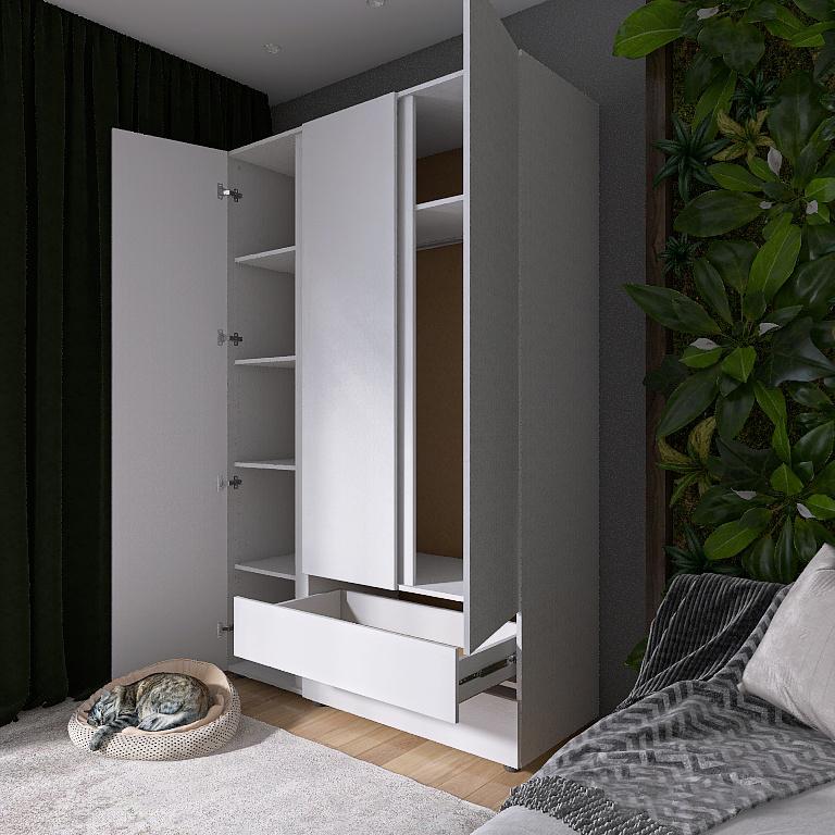 Шкаф Everest Лайт ШЛ-3 1365х500х2080 мм Нимфея альба (11152) - фото 7 Шкаф Everest Лайт ШЛ-3 1365х500х2080 мм Нимфея альба (11152) - фото 7