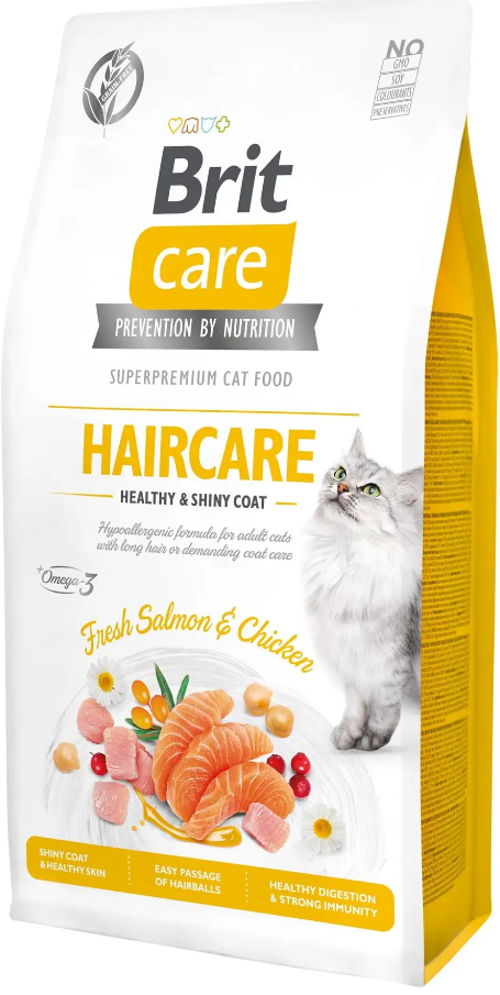 Сухой корм для кошек, нуждающихся в уходе за кожей и шерстью Brit Care Cat GF Haircare Healthy & Shiny Coat 7 кг (1789931608) - фото 1