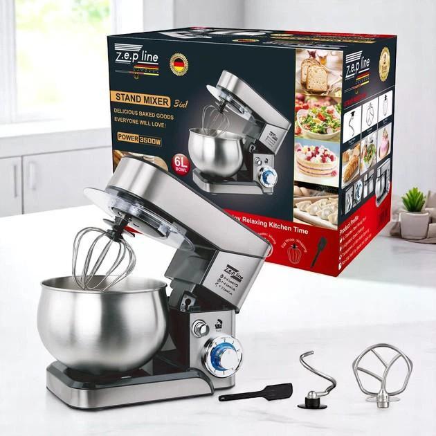 Міксер Zepline з нержавіючої сталі кухонний комбайн з чашею 3500 Вт (ZP-105) - фото 5 Міксер Zepline з нержавіючої сталі кухонний комбайн з чашею 3500 Вт (ZP-105) - фото 5