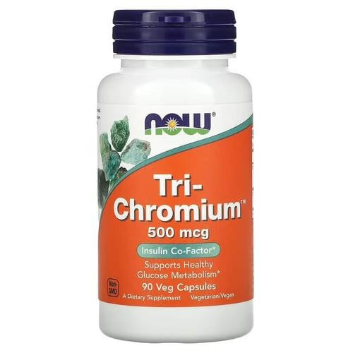 Хром NOW Tri-Chromium 500 mcg 90 veg capsules (NOW-01428)