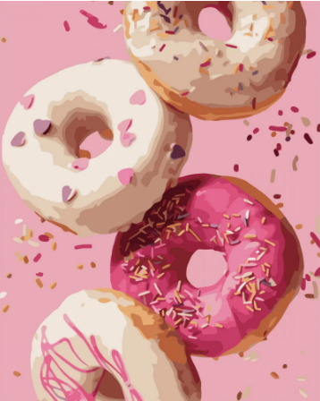 Картина по номерам Strateg Сладкие пончики 40x50 см (VA-3714)