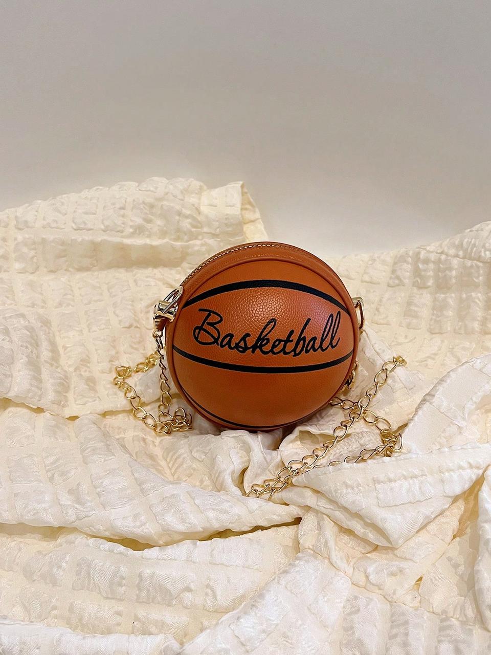 Женская сумка круглая 10407 Basketball мяч на цепочке Коричневый (2396640326)