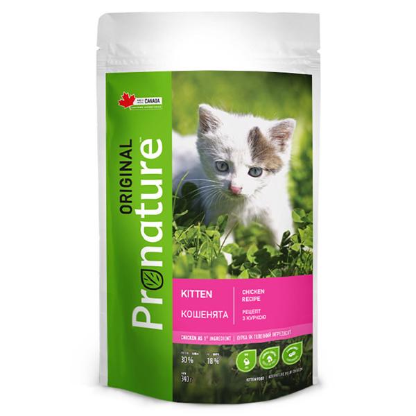 Корм сухой для котят Pronature Kitten Chicken курица 340 г (ПРОККК340)