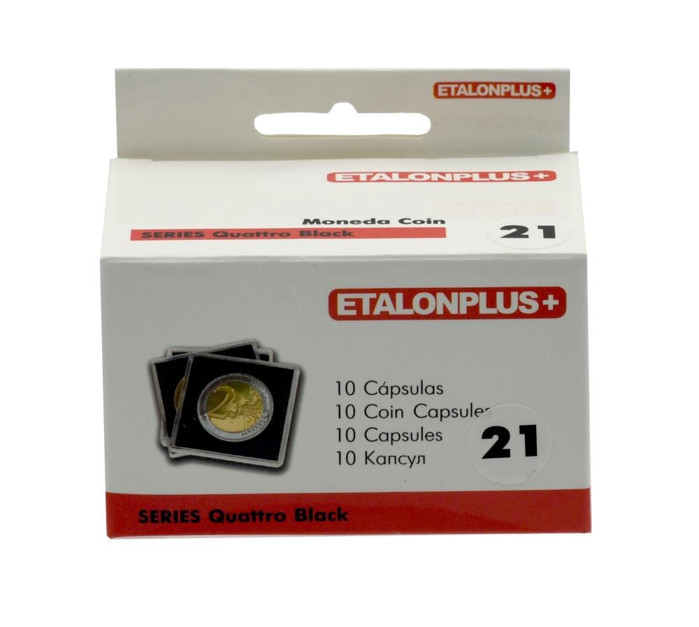 Капсулы квадратные Etalonplus для монет 21 мм 10 шт. 50x50 мм вкладыш Черный (А16690)