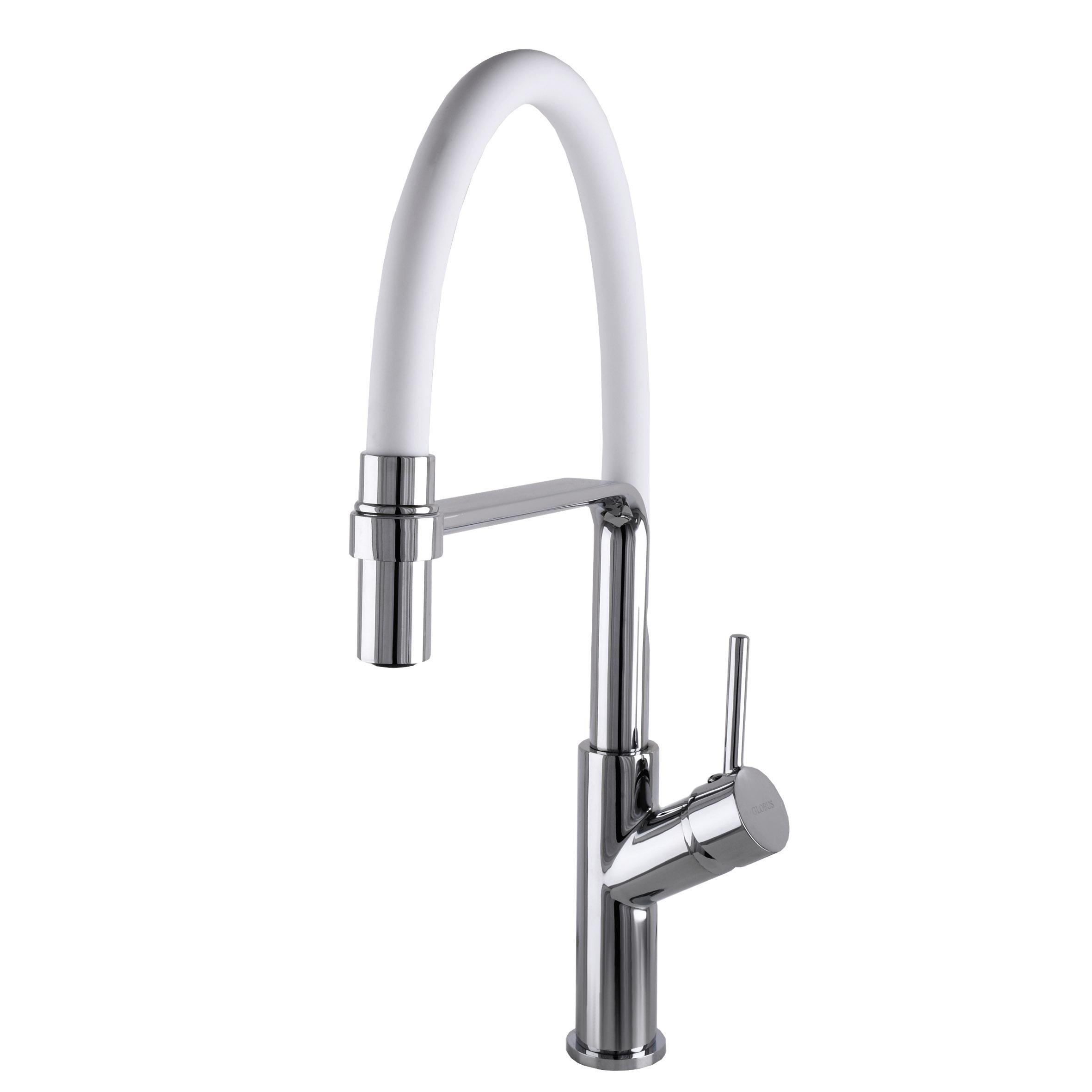 Смеситель для кухни Globus Lux DENVER Flex GDF-32-00-01 000022944 с гибким изливом Белый (129816)